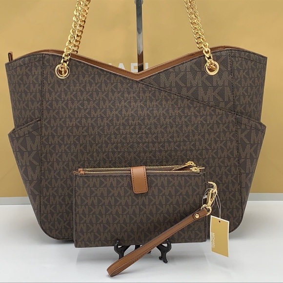 MICHAEL KORS LG XCHAIN SHOULDER TOTE & WALLET-WRISTLET-PHONE CASE 2 piec… - Picture 3 of 16